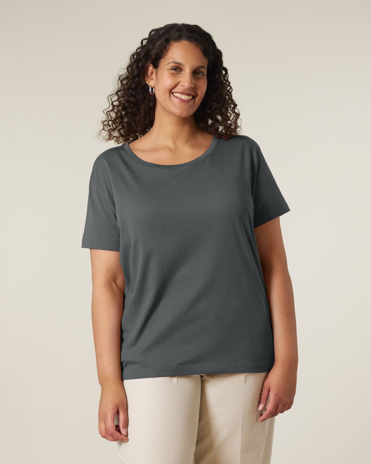 ICONIC BIO MID-LIGHT SCOOP-NECK-T-SHIRT, LADIES