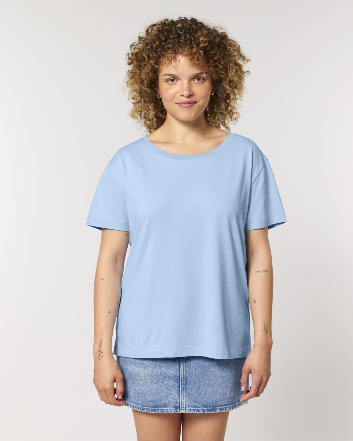 ICONIC BIO MID-LIGHT SCOOP-NECK-T-SHIRT, LADIES