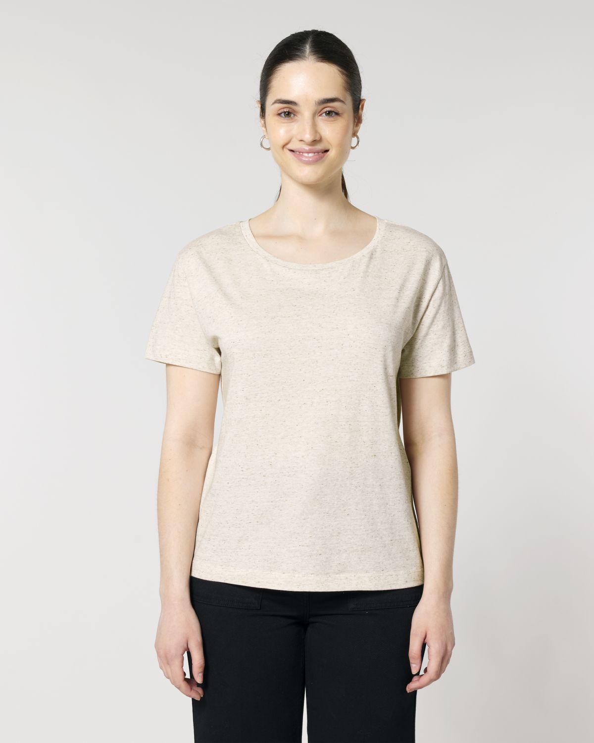 ICONIC BIO MID-LIGHT SCOOP-NECK-T-SHIRT, LADIES