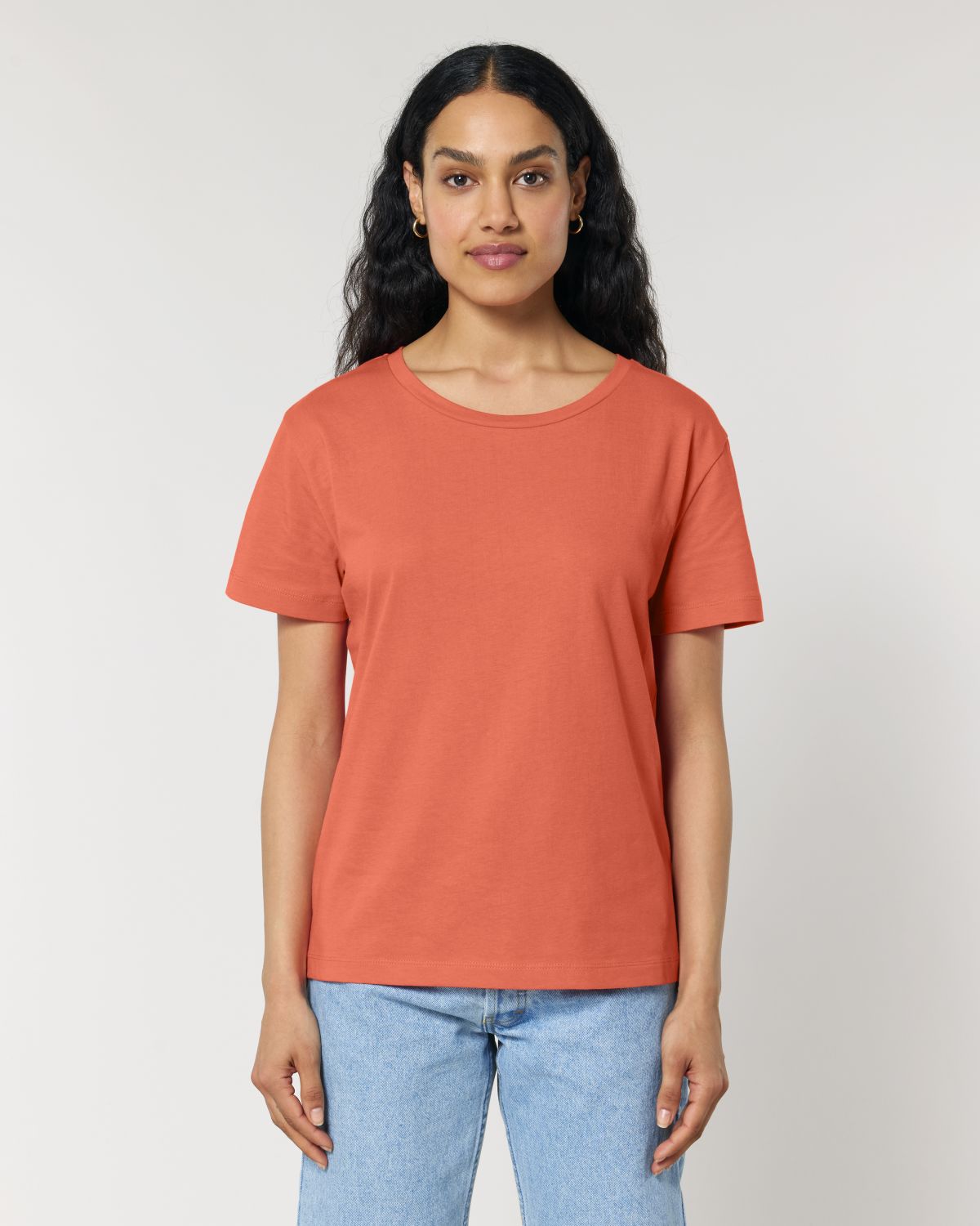 ICONIC BIO MID-LIGHT SCOOP-NECK-T-SHIRT, LADIES