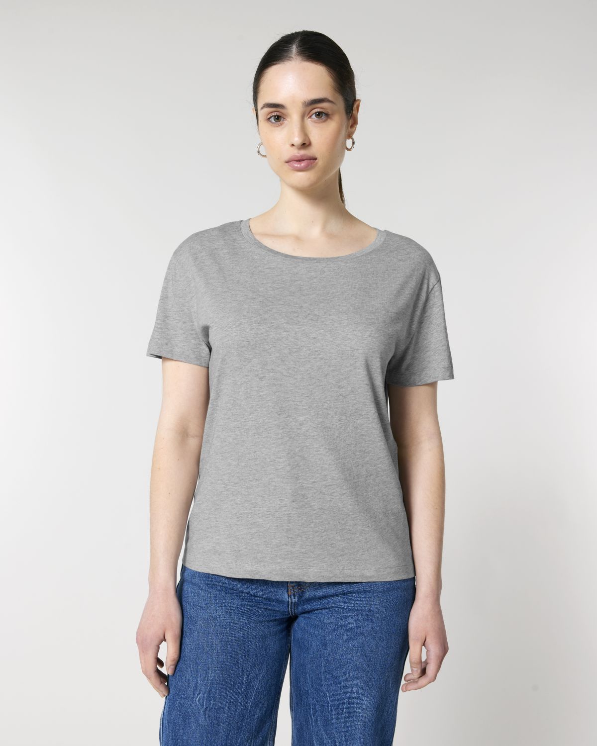 ICONIC BIO MID-LIGHT SCOOP-NECK-T-SHIRT, LADIES