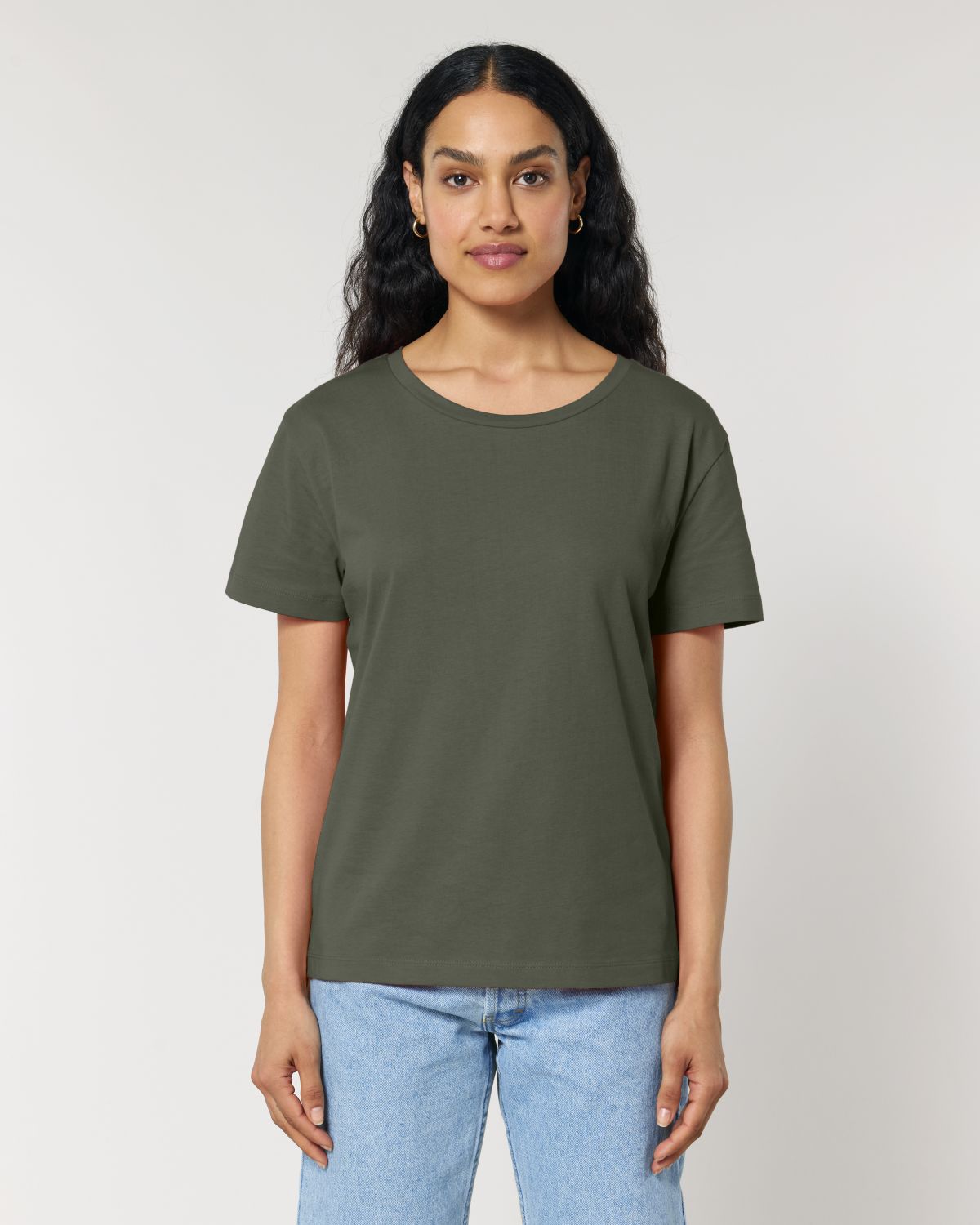 ICONIC BIO MID-LIGHT SCOOP-NECK-T-SHIRT, LADIES